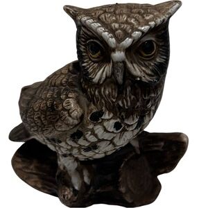 Vintage Homco Owl Figurine 🦉 Rustic Woodland Decor